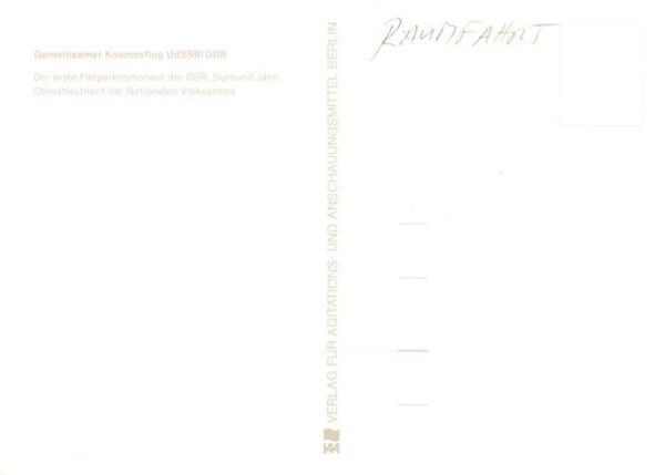 Raumfahrt Space Spatial Siegmund Jaehn Fliegerkosmonaut DDR – Bild 2