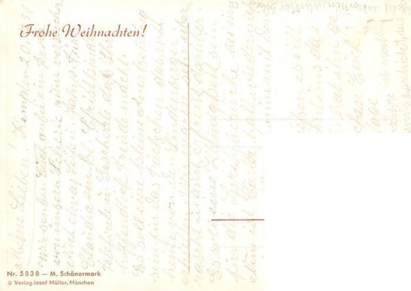 Kuenstlerkarte M.Schonermark M. Josef Mueller Nr. 5838 Frohe Weinachten Krippe E – Bild 2