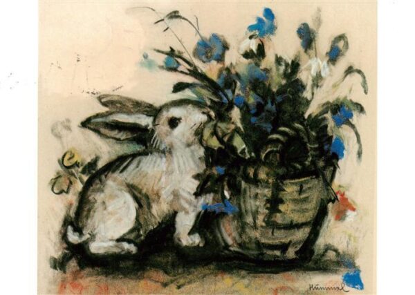Hummel Kuenstler-AK-Nr. Nr. 720 Hase und Blumenkorb