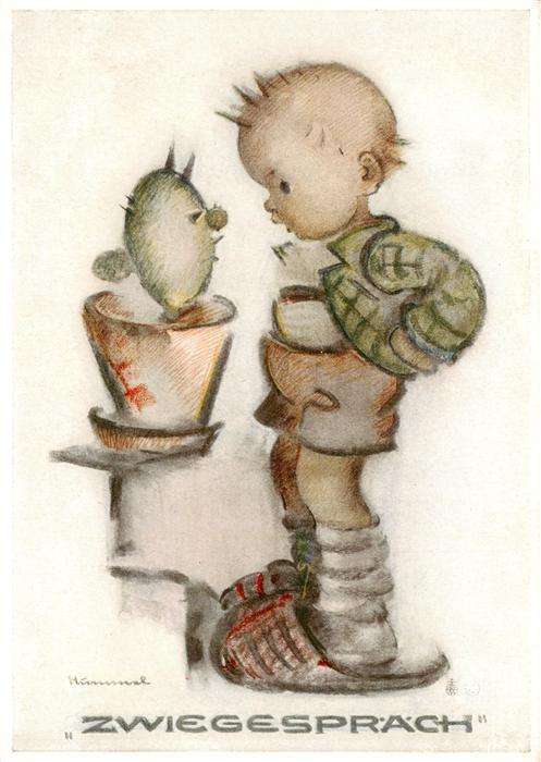 Hummel Kuenstler-AK-Nr. Nr.5555 Zwiegesprach