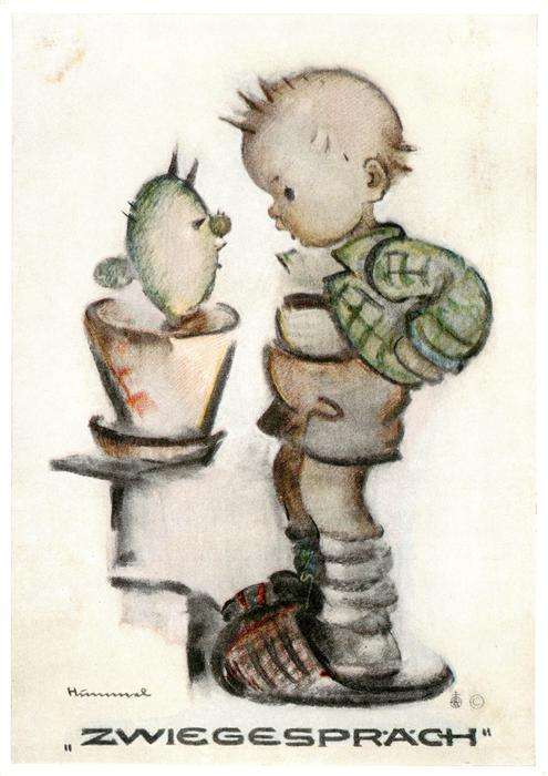 Hummel Kuenstler-AK-Nr. Nr.5555 Zwiegesprach