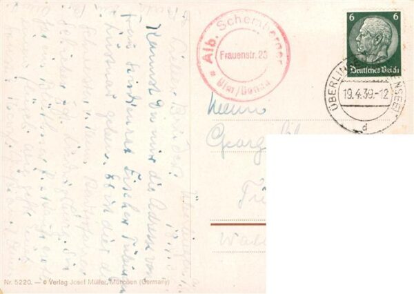 Hummel Kuenstler-AK-Nr. Nr.5220 Josef Mueller Kind Bluemen Vogel – Bild 2