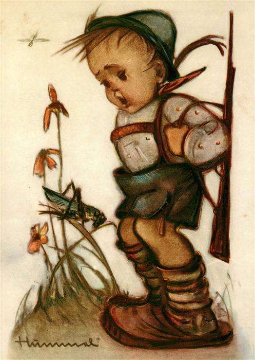Hummel Kuenstler-AK-Nr. M.I.Hummel Heuschreckenschutz Hummelbuch