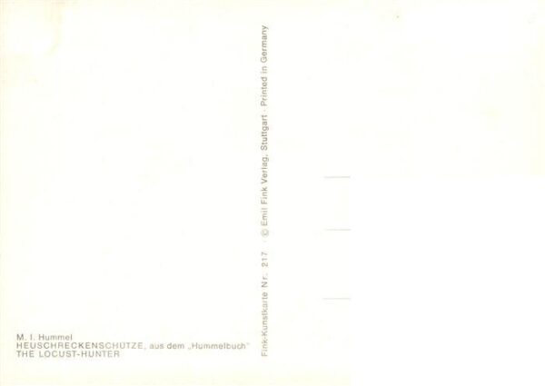 Hummel Kuenstler-AK-Nr. M.I.Hummel Heuschreckenschutz Hummelbuch – Bild 2