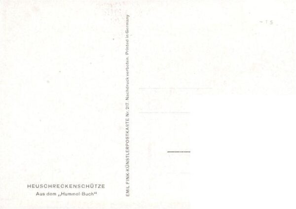 Hummel Kuenstler-AK-Nr. Heuschreckenschuetze Hummelbuch – Bild 2
