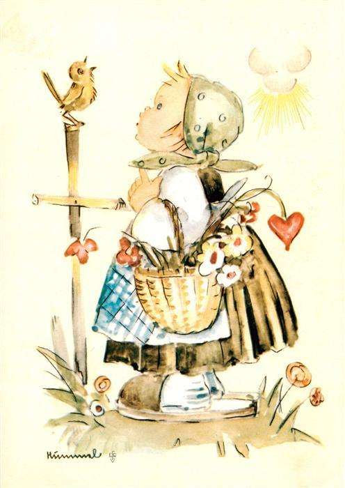 Hummel Kuenstler-AK-Nr. Hummelbuch Gluecksboten