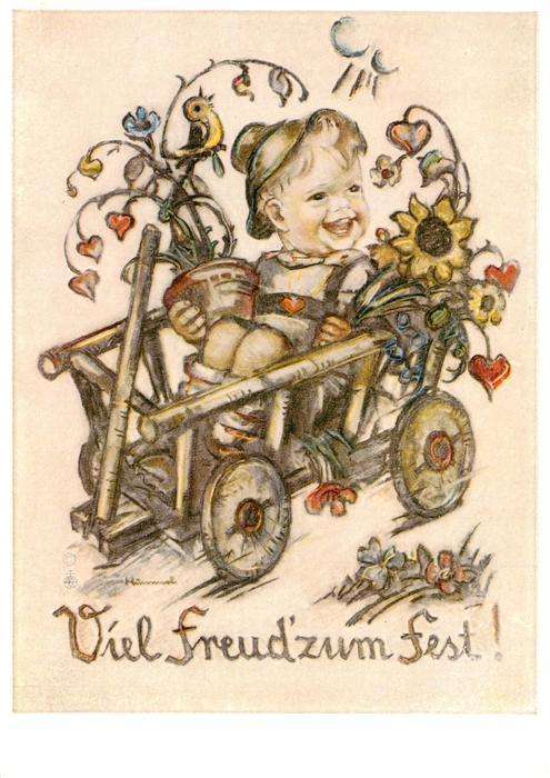 Hummel Kuenstler-AK-Nr. Nr. 5944 Josef Mueller B.Hummel Viel freud zum Fest Kind
