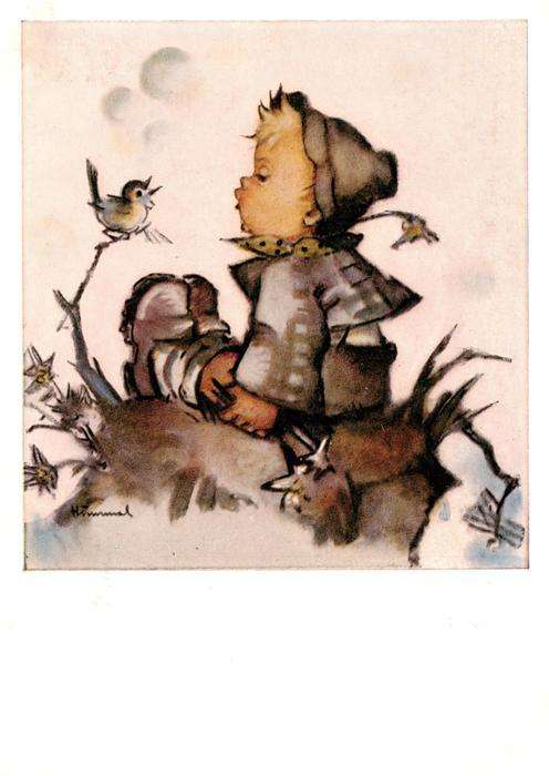 Hummel Kuenstler-AK-Nr. Nr. 5895 Josef Mueller Ein frohes Lied