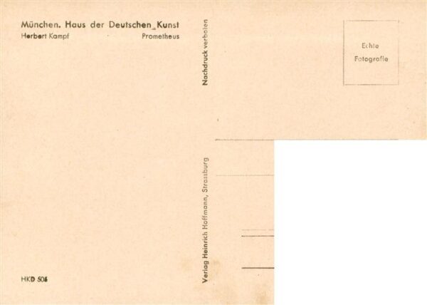 Haus der Deutschen Kunst Verlag HDK Nr. Nr. 505 Herbert Kampf Prometheus Muenche – Bild 2