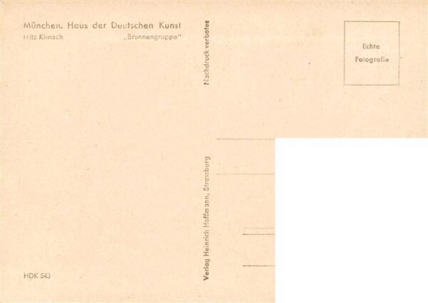Haus der Deutschen Kunst Verlag HDK Nr. Nr. 543 Fritz Klimsch Brunnengruppe Muen – Bild 2
