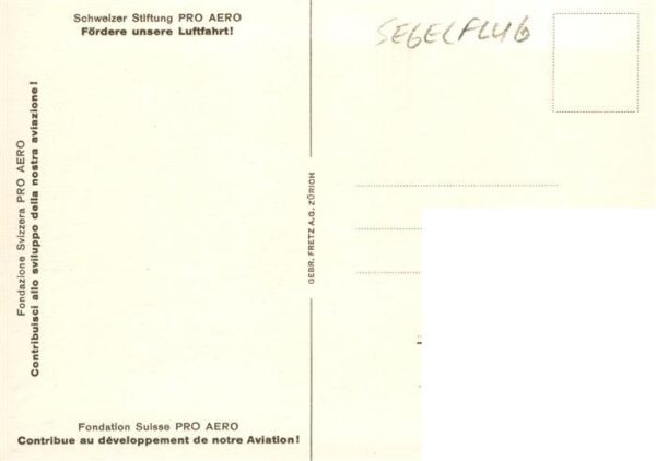 Segelflug Gliding Vol-Voile Vuolo-a-Vela Volo-a-Vela-- Schweizer Stiftung PRO AE – Bild 2
