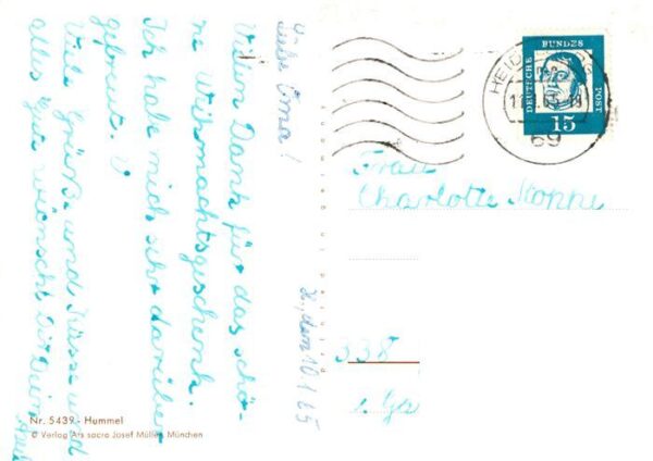 Hummel Kuenstler-AK-Nr. Nr. 5439 Josef Mueller Kind Buecher Lessen Hund – Bild 2