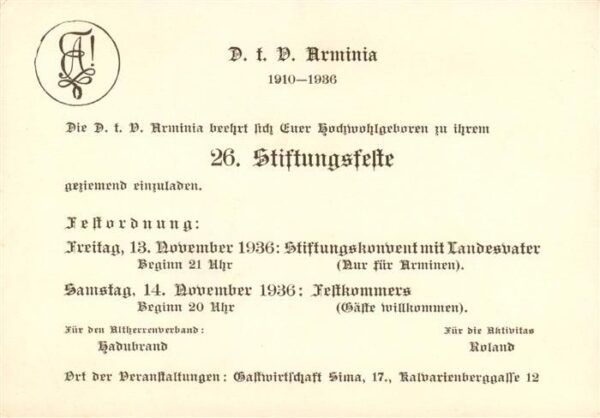 Studentika D.t.D. Arminia 26 Stiftungsfest