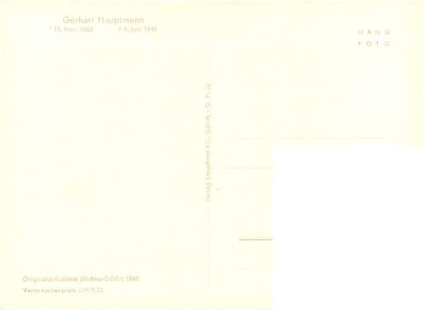 Persoenlichkeiten Gerhart Hauptmann 1862-1946 – Bild 2