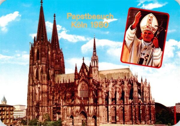 Papst Pope Pape Papstbesuch Koeln 1980 Dom