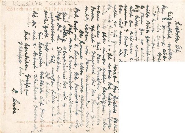 Kuenstlerkarte Alte Kuenstler Wiechmann Matthaus Schieftl Der fromme Hirte – Bild 2