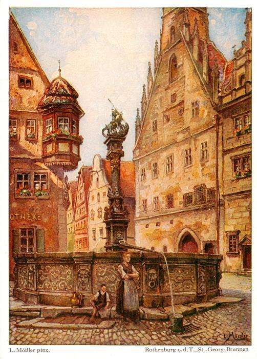 Moessler Ludwig Moessler Ludwig Rothenburg o.d.T. St. Georg Brunnen