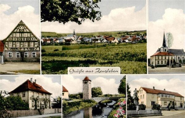 Zeuzleben Werneck Fachwerkhaus Panorama Kirche Turm Gaststaette