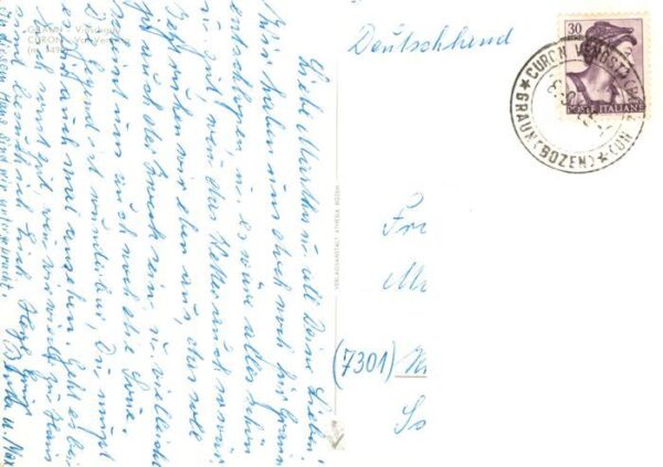 Graun Vinschgau Curon Venosta IT Ortspartie mit Kirche – Bild 2