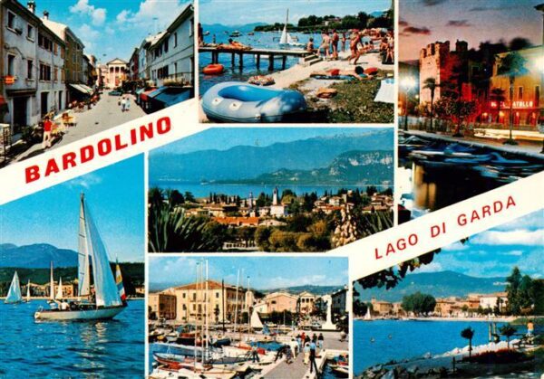 Bardolino Lago di Garda IT Teiansichten Strand Hafenpartie Segeln