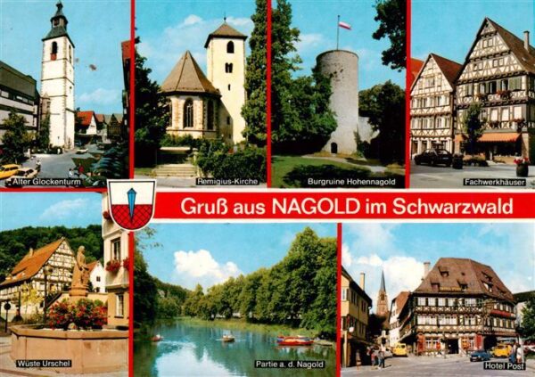 Nagold Alter Glockenturm Remigius Kirche Burgruine Hohennagold Fachwerkhaeuser W