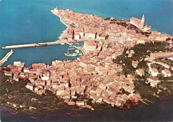 Piran Istria Slovenia Fliegeraufnahme