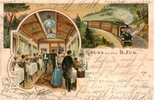 Eisenbahn Railway Chemin de Fer Aug. Flohr Frankfurt am Main Gruss D.Zug