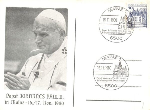Papst Pope Pape Johannes Paul 2 in Mainz