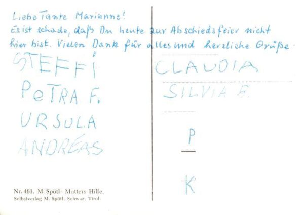 Spoetl Maria Kuenstlerkarte Nr. 461 Mutters Hilfe – Bild 2