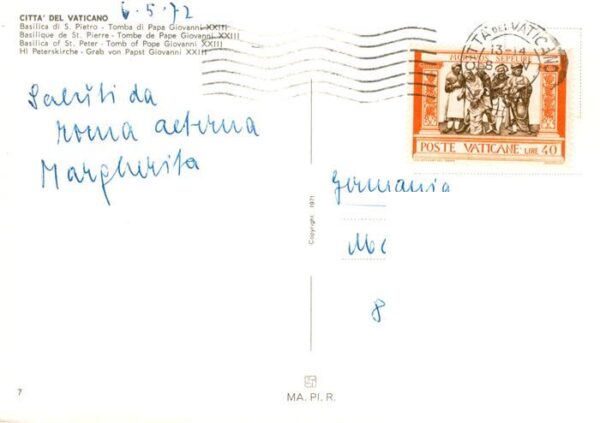 Papst Pope Pape Citta del Vaticano Peterskirche Grab von Papst Giovanni XXIII – Bild 2