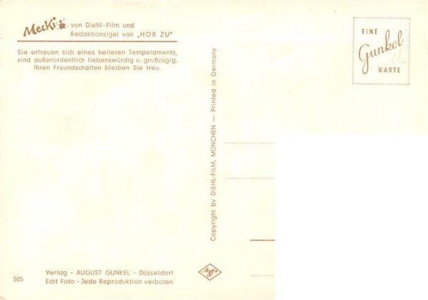 Mecki Nr. Nr.505 Diehl-Film HoeR ZU Stier  Sternzeichen – Bild 2