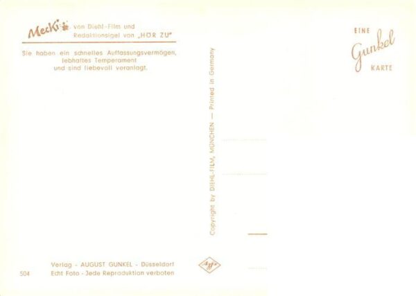 Mecki Nr. Nr. 504 Diehl-Film HoeR ZU Sternzeichen Widder – Bild 2