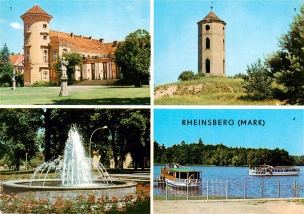 Rheinsberg Schloss jetzt Sanatorium Helmut Lehmann Leuchtturm Springbrunnen Am R