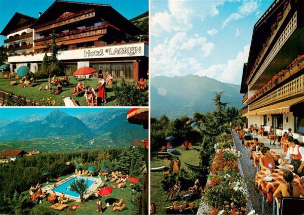 Schenna Meran Trentino IT Hotel Lagrein Pool Terrasse