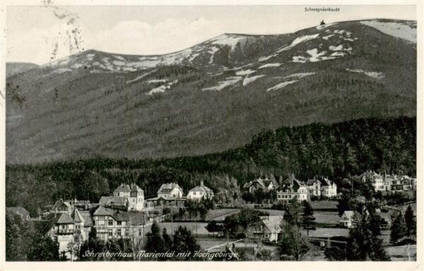 Schreiberhau Szklarska Poreba Riesengebirge PL Panorama Mariental mit Hochgebirg