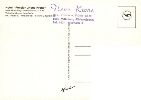 Mittelberg Kleinwalsertal AT Hotel Pension Neue Krone Kirche – Bild 2