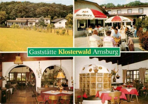 Arnsburg Hessen Gaststaette Klosterwald Terrasse Gastraeume