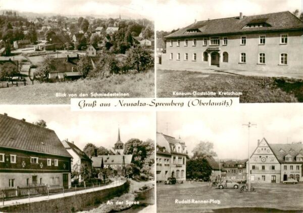 Neusalza-Spremberg Blick von den Schmiedesteinen Konsum Gaststaette Krescham Spr