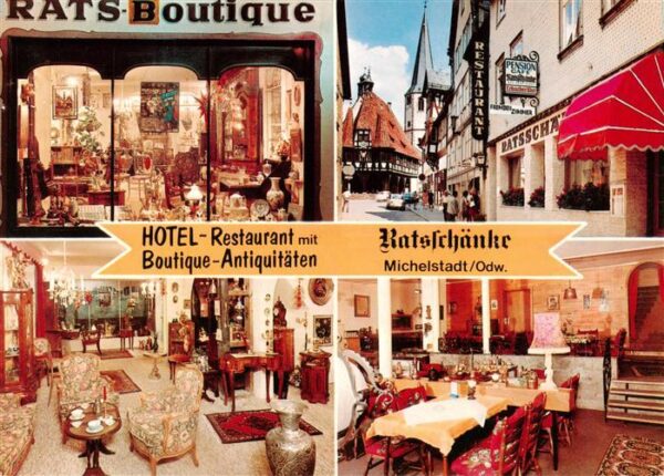 Michelstadt Hotel Restaurant Ratsschaenke mit Boutique Antiquitaeten Gastraeume