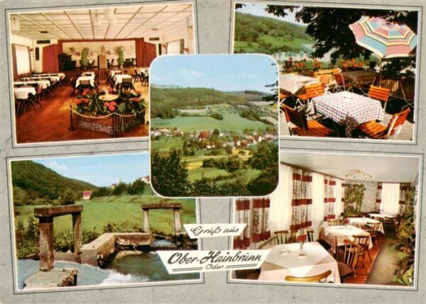 Ober-Hainbrunn Gaststaette Pension Zur Krone Gastraeume Terrasse Stauwehr
