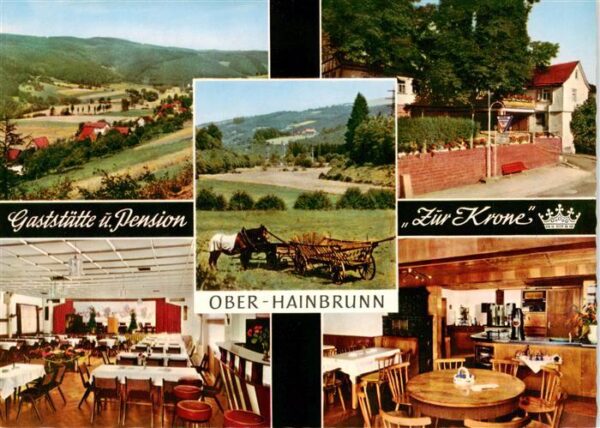 Ober-Hainbrunn Gaststaette Pension Zur Krone Gastraeume Terrasse Panorama