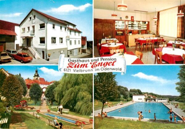 Vielbrunn Gasthaus Pension Zum Engel Gastraum Park Schwimmbad