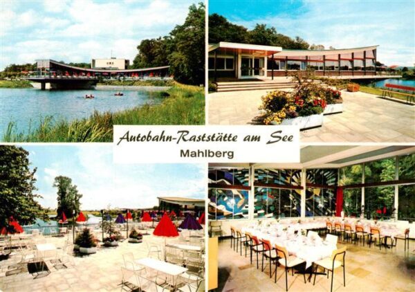 Mahlberg Baden Autobahn Raststaette am See Gastraum Terrasse