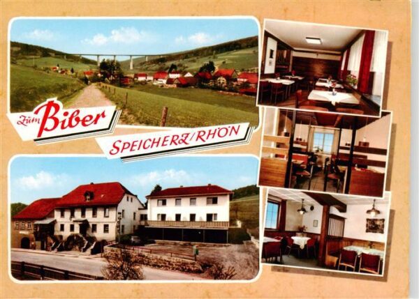 Speicherz Rhoen Motten Bayern Gasthof Zum Biber Gastraeume Autobahnbruecke