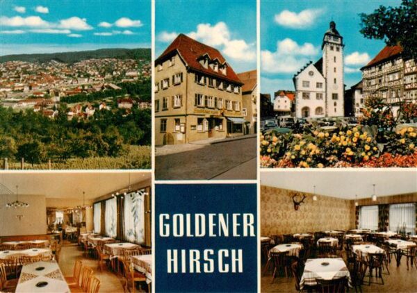 Mosbach Baden Panorama Gasthof Goldener Hirsch Gastraeume Stadttor