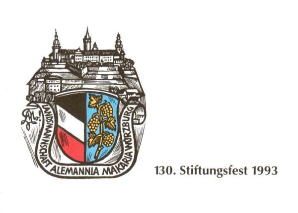 Wuerzburg Bayern Landsmannschaft Alemannia Makaria Wuerzburg Stiftungsfest 1993