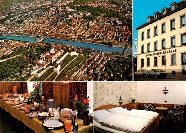 Wuerzburg Bayern Hotel Luitpoldbruecke Wuerzburg Gastraum Zimmer