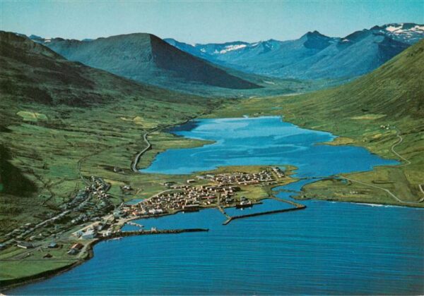 Olafsfjoerdur Iceland Fliegeraufnahme