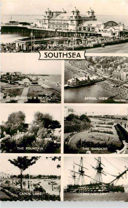 Southsea Portsmouth UK South Parade Pier Gardens and Beach Aerial View The Fount