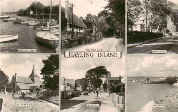 Hayling Island UK Salterns Creek Yew Tree Lane Beach Road St Marys Church Westow